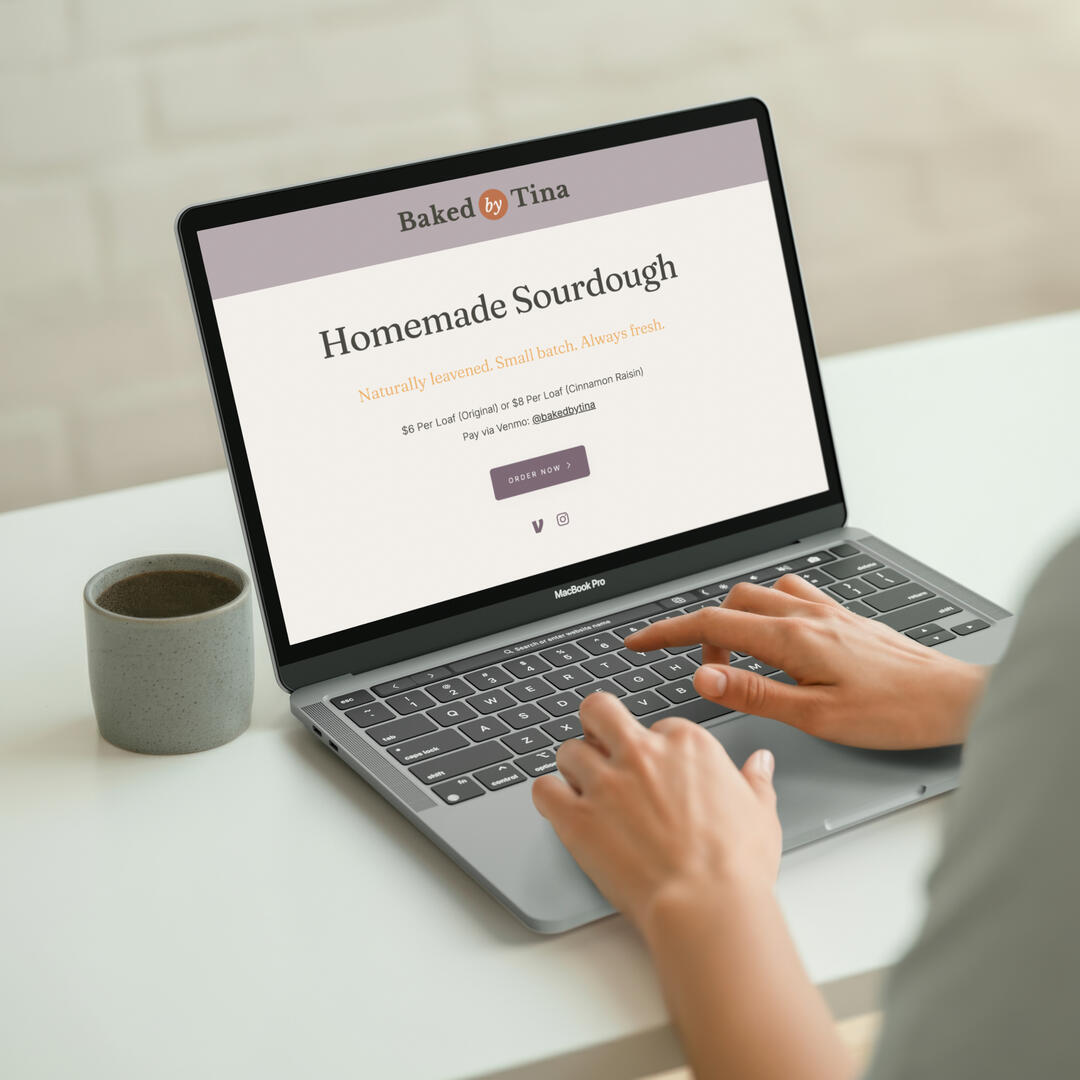 Baked By Tina - Sourdough Bread Sales Website - Branding and Design