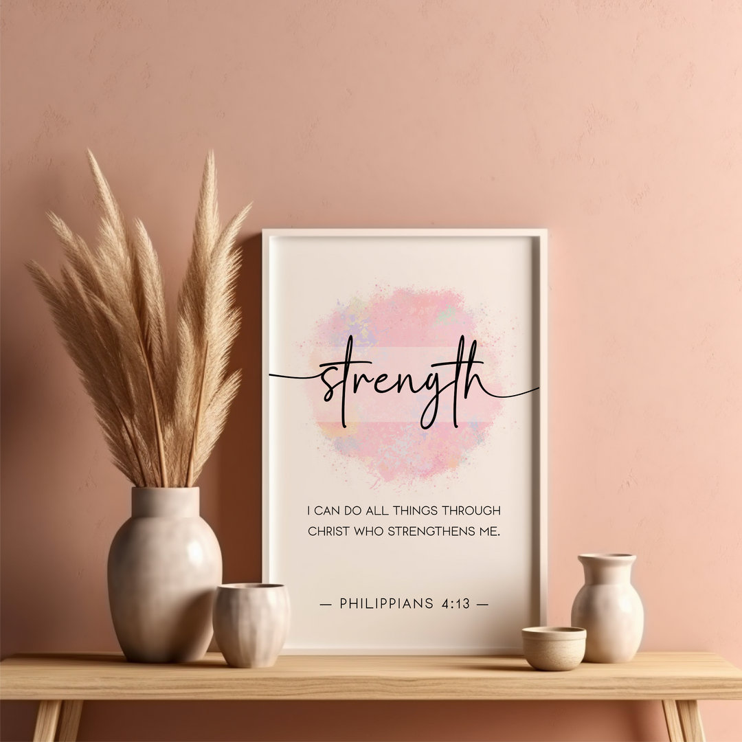 Philippians 4:13 - Strength Wall Artwork